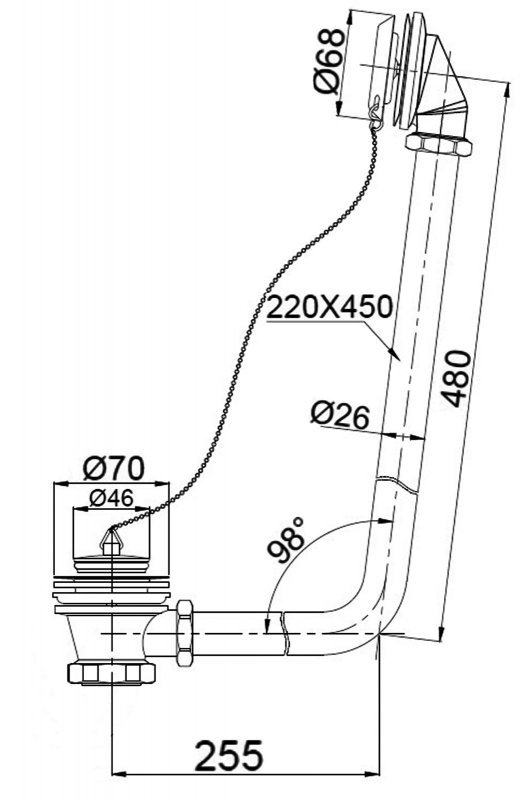 Слив-перелив для ВВ04/ВВ05/ВВ06 BB567-OVF-BRN, бронза