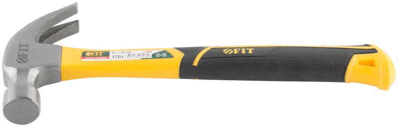 Молоток-гвоздодер Профи 30мм 570г фибергласовая усилен. ручка FIT 44780