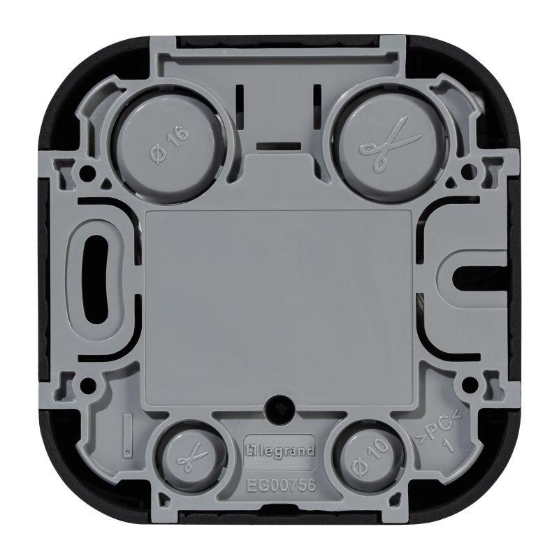 Розетка телевизионная TV 1-м ОП Quteo IP20 с топологией "звезда" черн. матов. IEK 782478