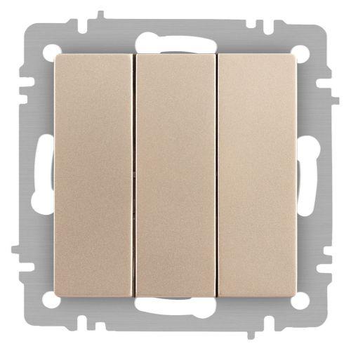 Выключатель 3-кл. СП Accent 6-106-04 10А IP20 250В AL/CU шампань Intro Б0063538