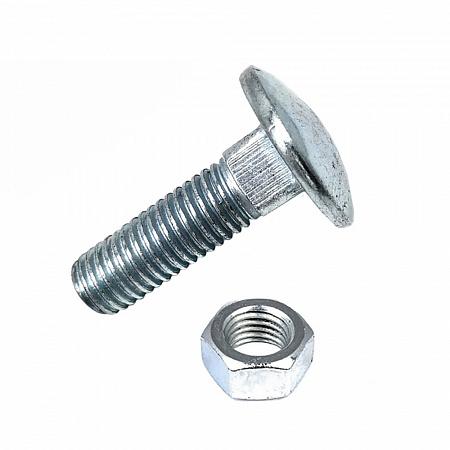 Болт мебельный с гайкой М6х30 DIN 603 оцинк. (уп.10шт) Tech-Krep/Zitar 108761