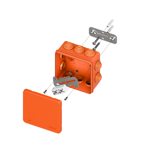 Коробка огнестойкая E45 100х100х50мм IP55 с клеммниками 4 полюса 0.5-4кв.мм HF EKF plc-kmfr-100-404