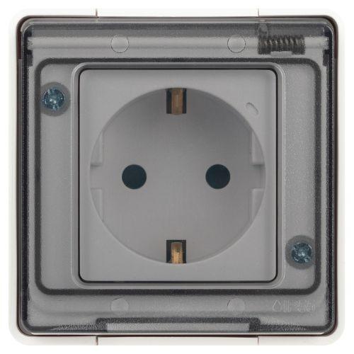 Розетка Эксперт 11-2502-01 2P+E IP55 шторки 16А-250В ОУ бел. Эра Б0063280