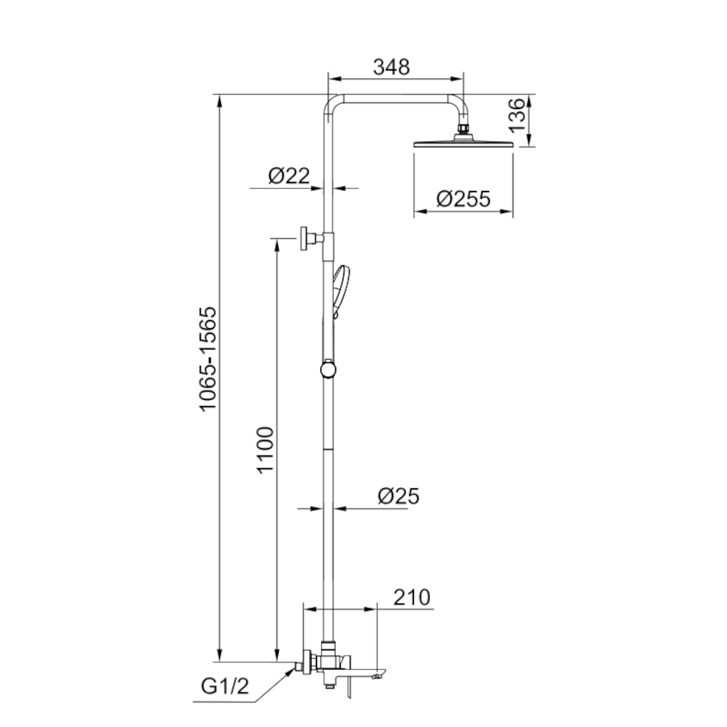 Душевая система Raglo R03.24.06, черный