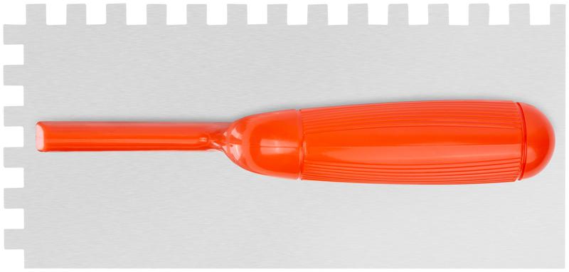 Гладилка нержавеющая с пластик. ручкой 280х130мм зубчатая 10х10мм FIT 05170