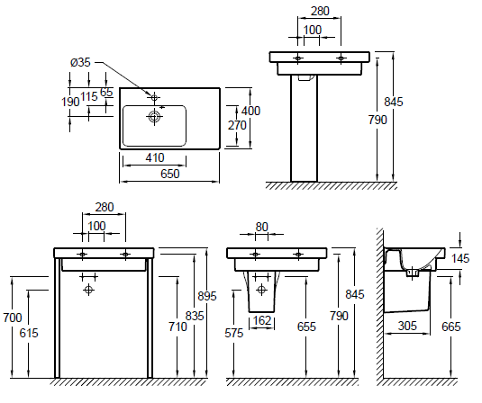 Раковина Jacob Delafon Odeon Up E4757G-00 65 см