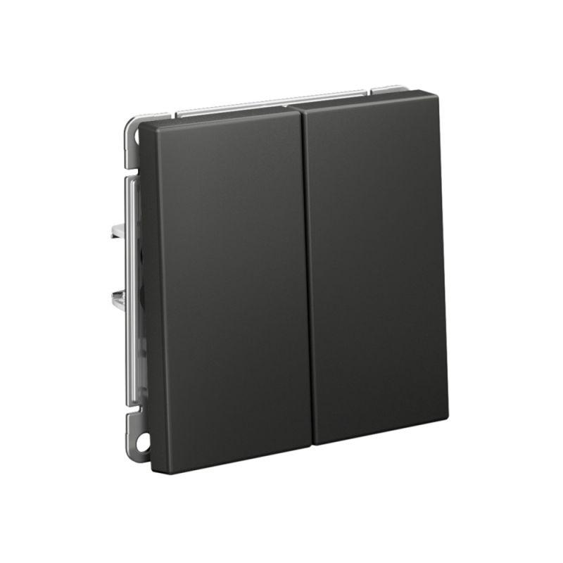 Выключатель кнопочный 2-кл. ArtGallery 10AX быстрозажим. клем. механизм базальт SE GAL001417S