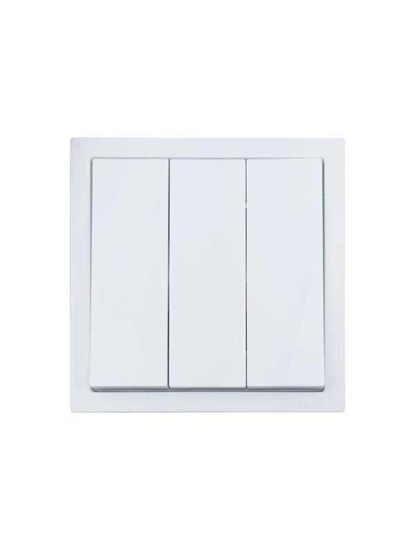 Выключатель 3-кл. СП ZIMA IP20 10А безвинт. зажим бел. LEZARD 704-0288-109QC