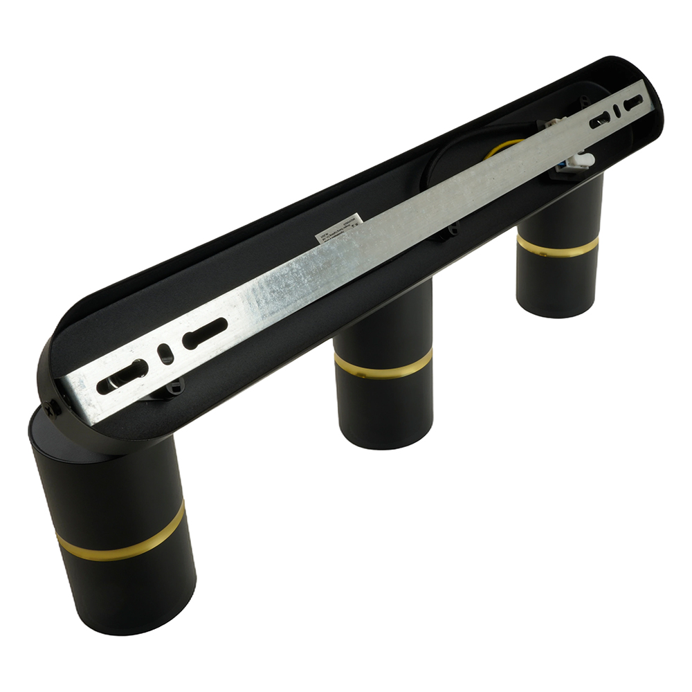 Светильник ДБО 3хGU10 без ламп наклонный черный золото