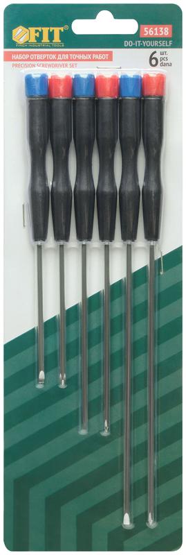 Набор отверток для точных работ удлиненные 6шт PH/SL FIT 56138