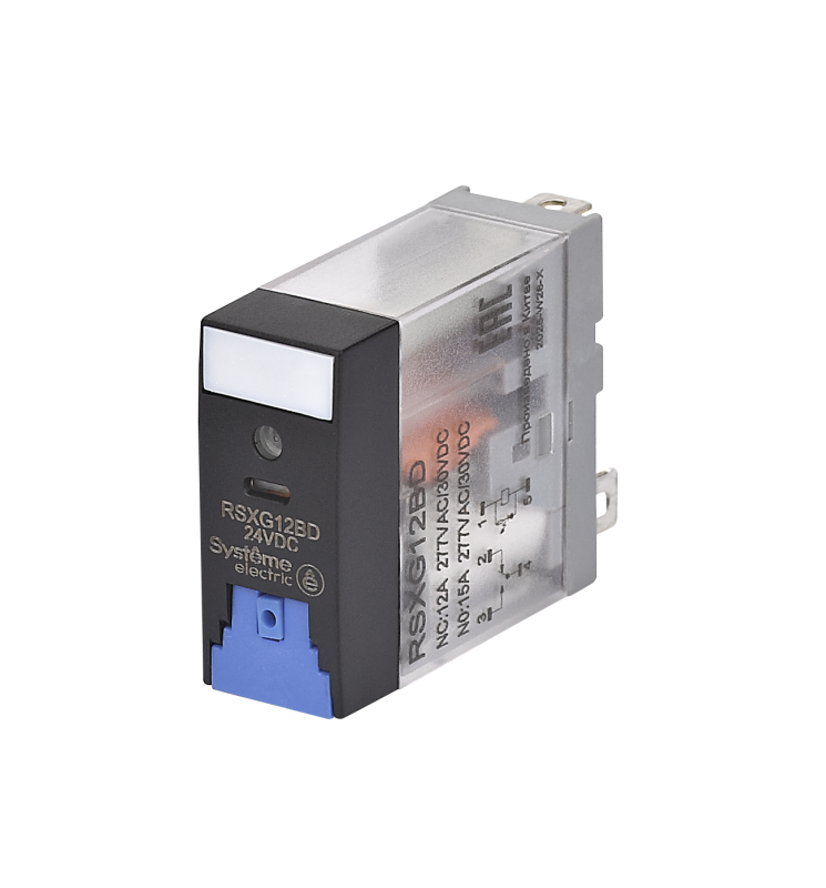 Реле 12А 1CO 24В DC тест кнопка LED SE RSXG12BD
