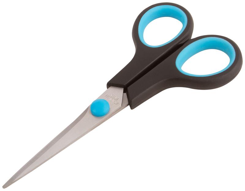 Ножницы бытовые нержавеющие прорезиненные ручки толщина лезвия 1.8мм 135мм FIT 67374