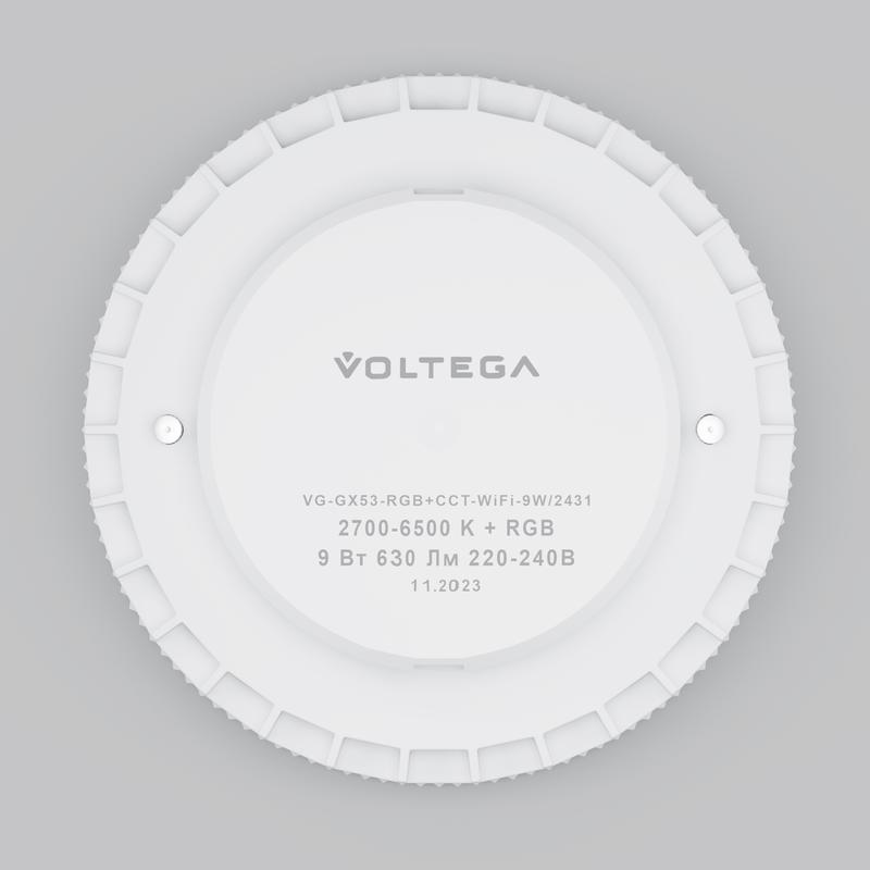 Лампа светодиодная Wi-Fi GX53 9Вт 2700К-6500К MIX-RGB DIM Voltega 2431