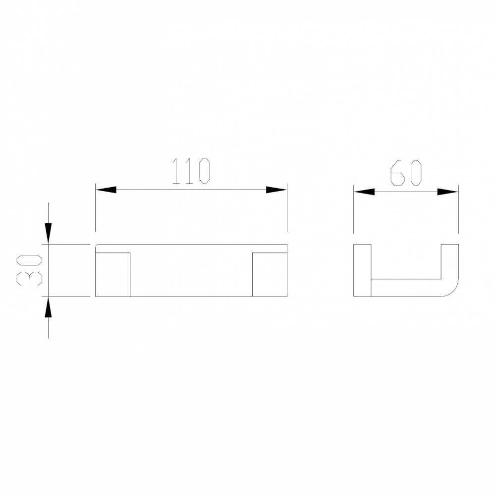 Крючок двойной ABBER Westen AA1750B черный матовый