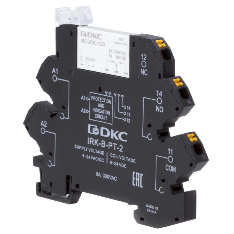 Реле интерфейсное 1CO ком. ток 6А AgSnO2 напряжение 12В AC/DC push-in клеммы DKC IRK-12UC-1CO-PT
