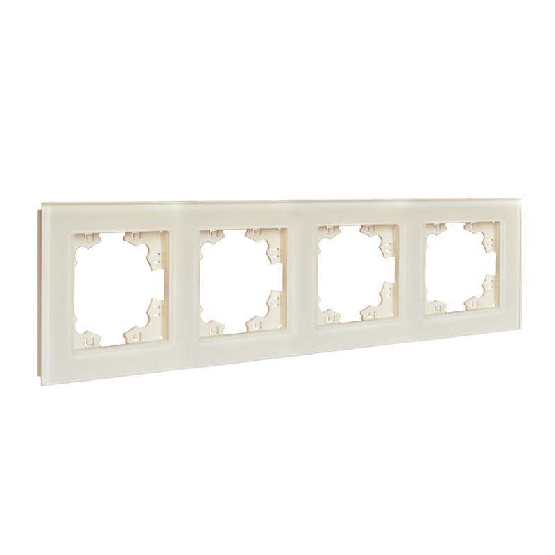 Рамка 4-м Афина стеклянная сл. кость (ivory) UNIVersal 2275