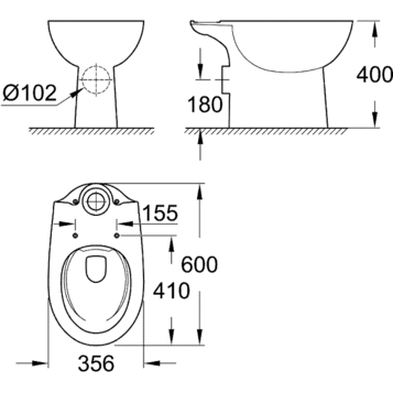 Унитаз Grohe Bau Ceramic 39349000 напольный