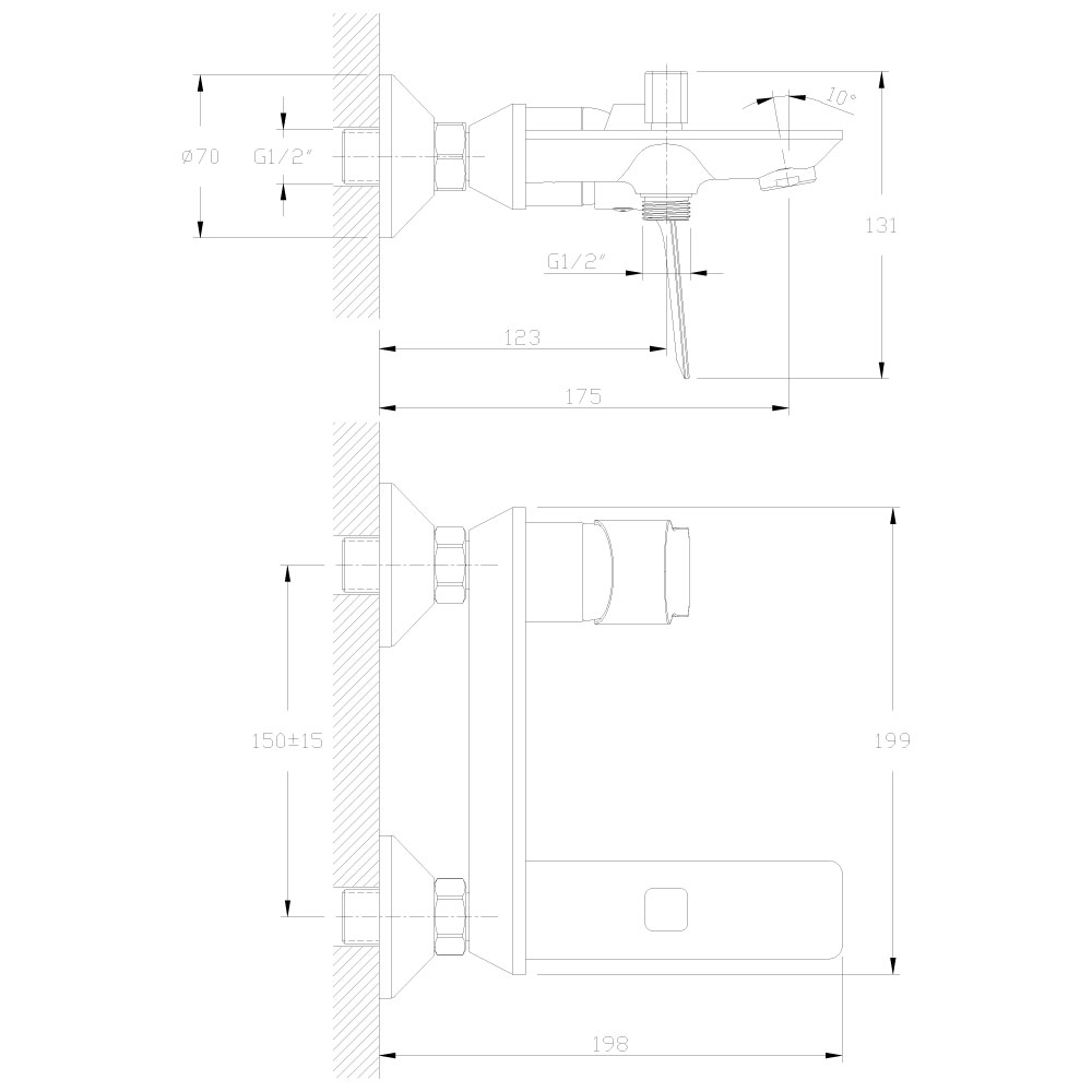 Смеситель для ванны Rossinka RS27 (RS27-31)