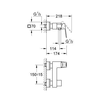 Смеситель Grohe Eurocube 23145000 для душа