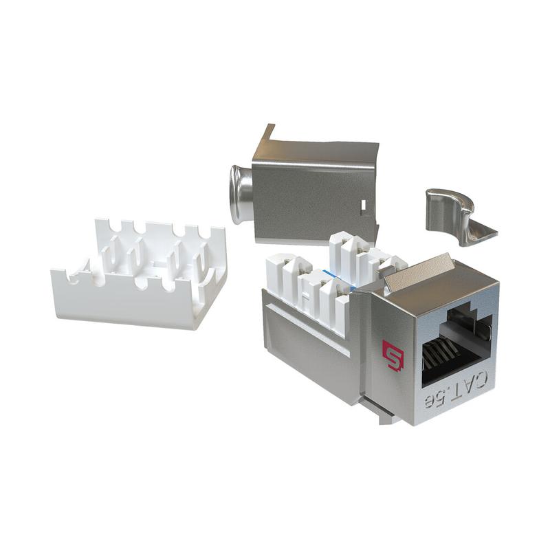 Вставка Keystone Jack RJ45(8P8C) кат.5E 110 IDC заделка с помощью SMTOOL бел. SYSMATRIX KJ 5EU090.SMTWH