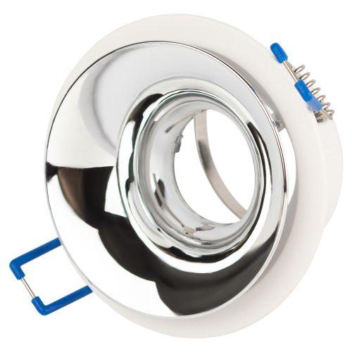 Светильник декоративный KL103 WH/CH MR16 GU5.3 встраив. бел. хром ЭРА Б0056353