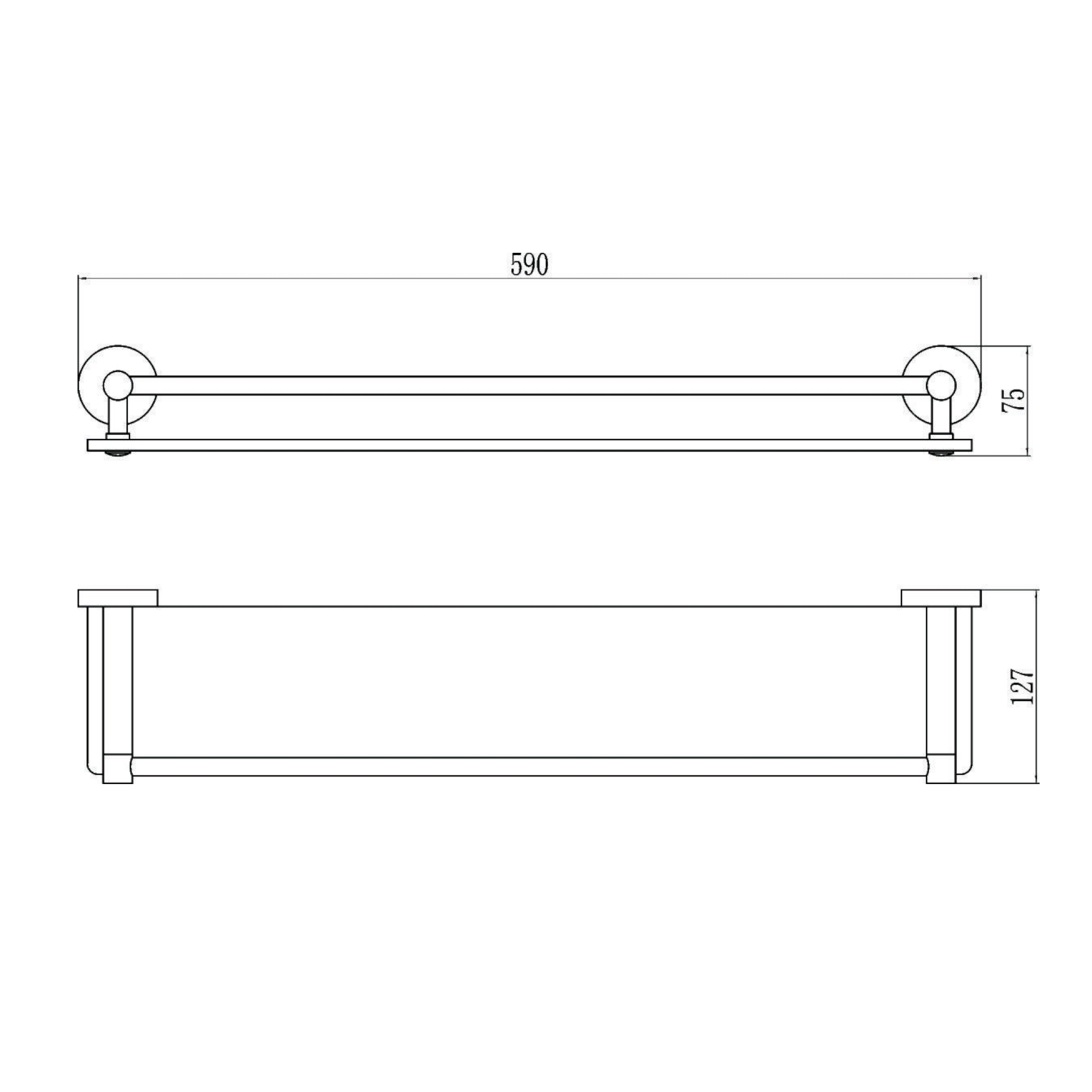 Полка стеклянная Savol S-608791, хром