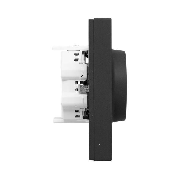 Розетка 2-м СП Эпика 16А с заземл. защ. шторки с рамкой механизм черн. EKF UP1-SOB-211