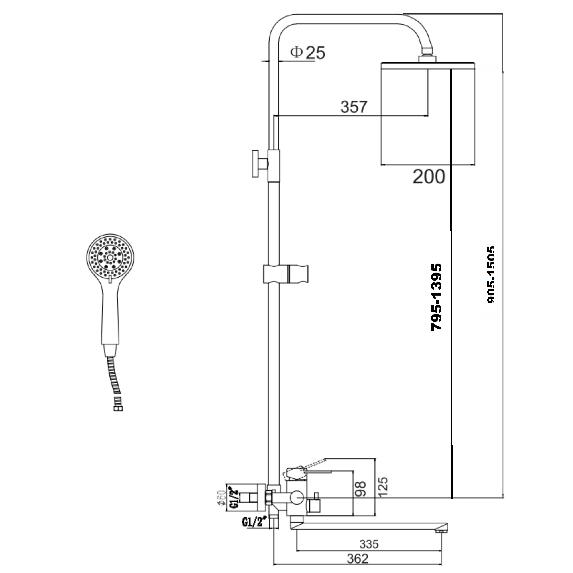 Душевая система Fmark FS8345-35, сатин