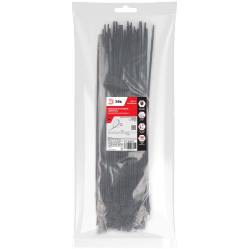 Хомут кабельный 3.6х200 морозостойкий нейлон. черн. NO-224-601 (уп.100шт) Эра Б0066076