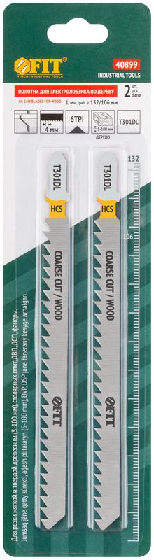 Полотно по дереву HCS шлифованные под свободным углом зубья 132/106/4мм (T301DL) (уп.2шт) FIT 40899