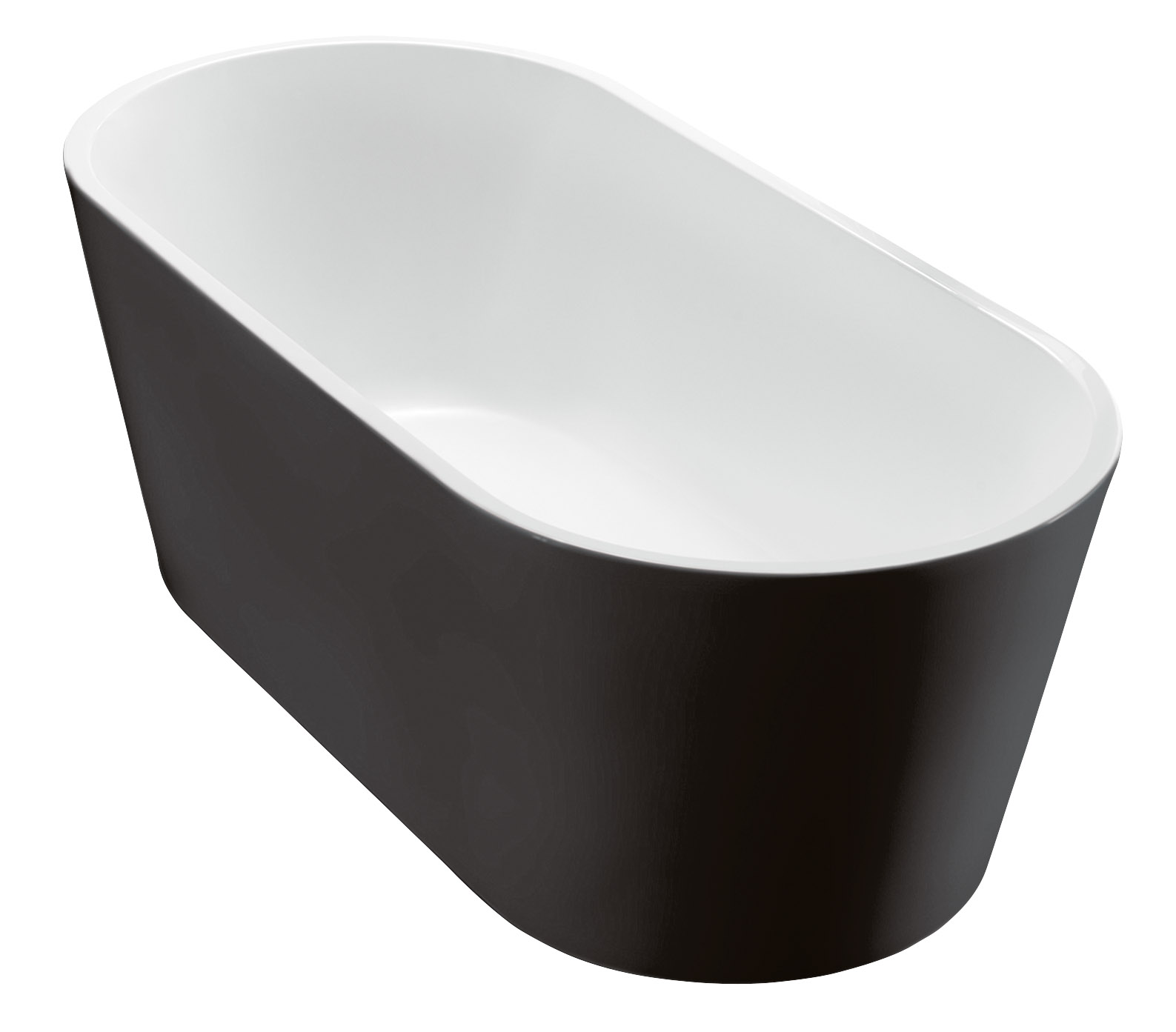 Акриловая ванна без перелива BELBAGNO BB71-1700-NERO-W0, 1700x800x600