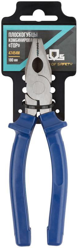 Плоскогубцы комбинированные "Тор" инстр. сталь пластиковые ручки 180мм MOS 47454М