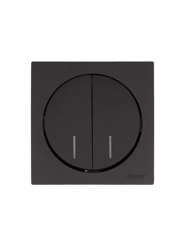 Выключатель 2-кл. СП OSEN 10А IP20 с подсветкой механизм черн. бархат LEZARD 743-4288-112