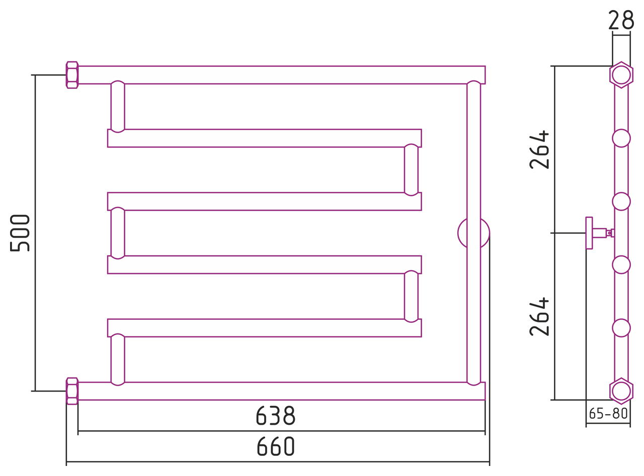 ДР High-Tech model "L+" 500х650 (Без покрытия) 00-4052-5065