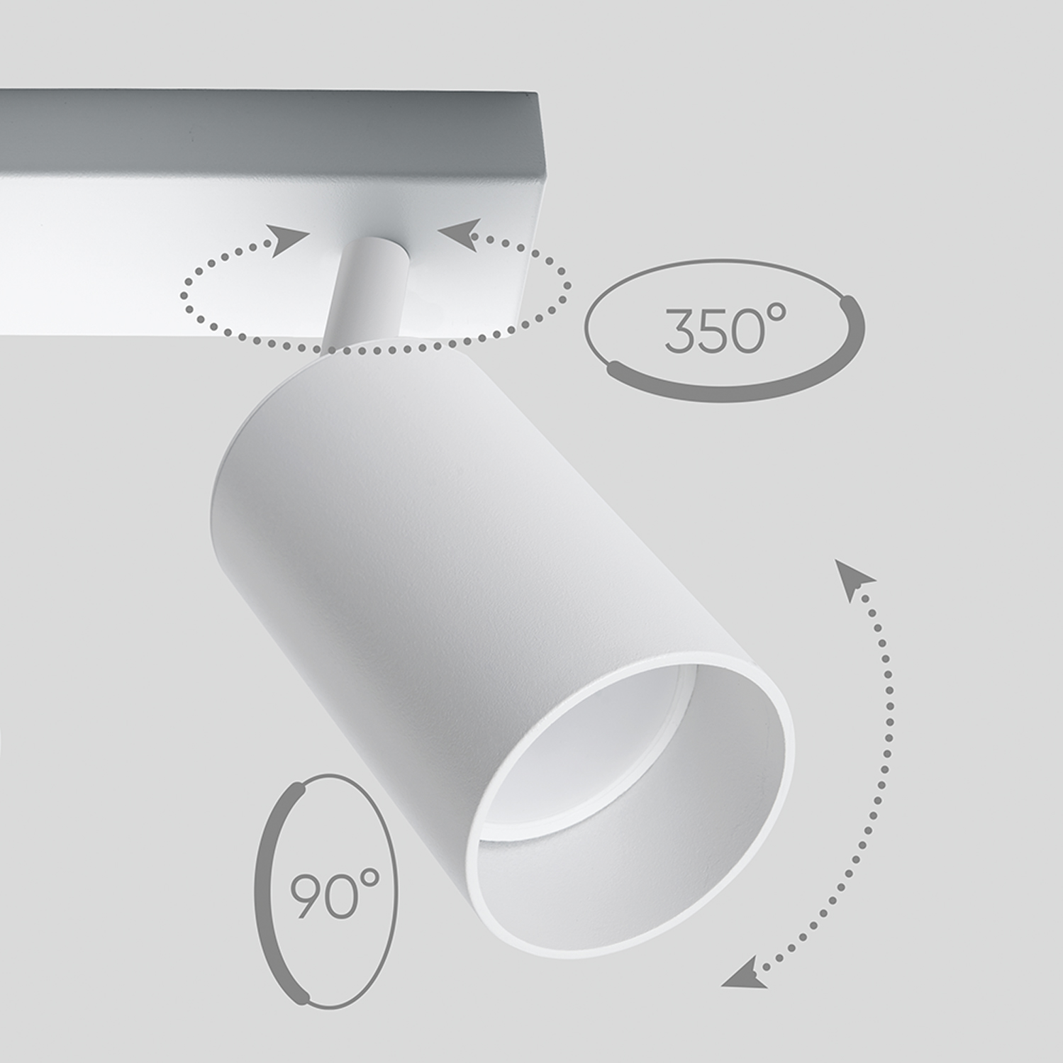 Светильник ДБО 3хGU10 без ламп наклонный белый