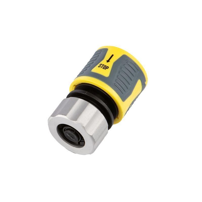 Коннектор для шланга быстросъемный 1/2дюйм с аквастопом термопластичной резиной и зажимной гайкой из цинка Профи ЧЕТЫРЕ СЕЗОНА 62-0305-F