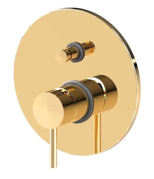Смеситель встраиваемый для душа на 2 выход Paffoni LIGHT LIG015HG встраиваемый Золото медовое