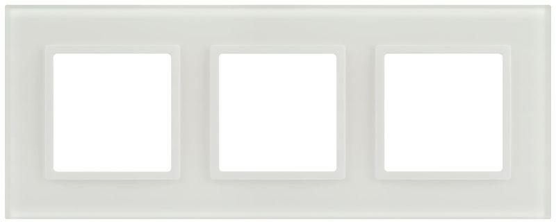 Рамка 3-м Elegance 14-5103-01М для розеток и выключателей стекло матов. бел. Эра Б0065836