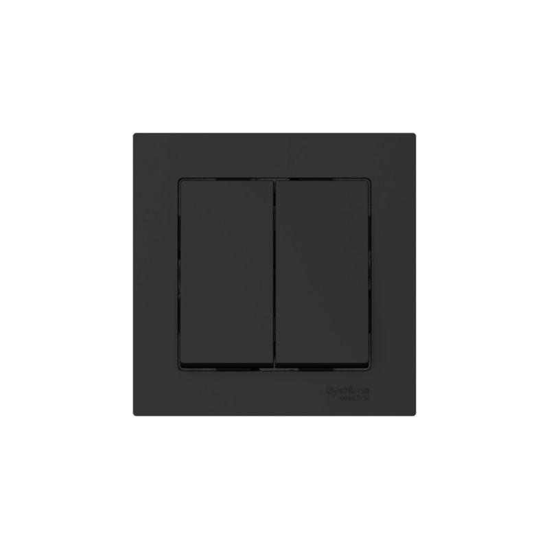 Выключатель 2-кл. AtlasDesign (сх. 5) 10AX быстрозажим. клем. в сборе карбон SE ATN001052S