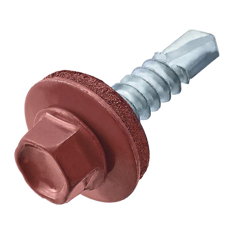 Саморез кровельный 4.8х28(29) RAL 3009 оксид красн. (коробка) (уп.60шт) СТРОЙМЕТИЗ 2190014