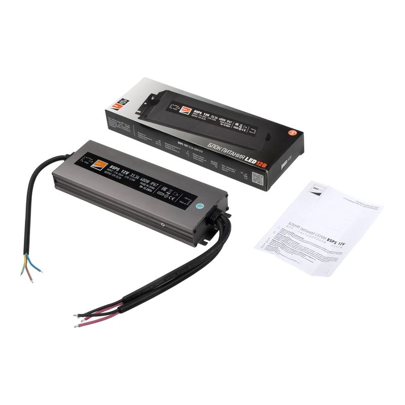 Блок питания для светодиод. ленты BSPS 12В 33.30А=400Вт IP67 JazzWay 5062108