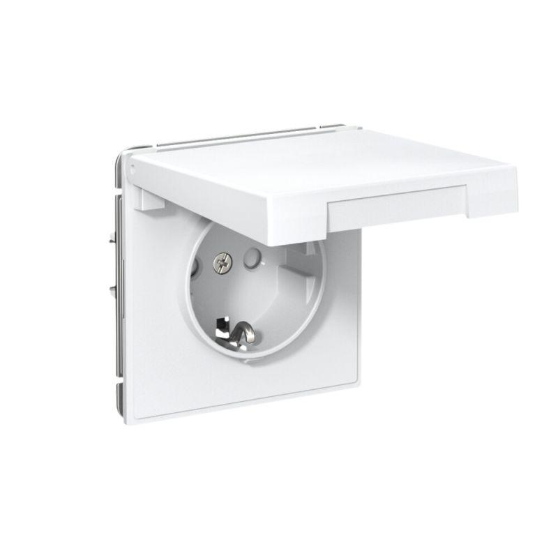 Розетка ArtGallery 16А IP20 с заземл. со шторками с крышкой быстрозажим. клем. механизм лотос SE GAL001346S