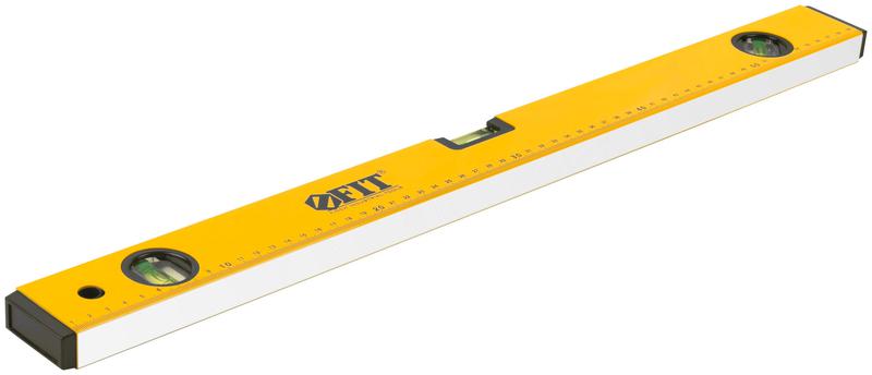 Уровень "Стайл" 3 глазка фрезер. рабочая грань шкала профи 600мм корпус усиленный желт. FIT 18206
