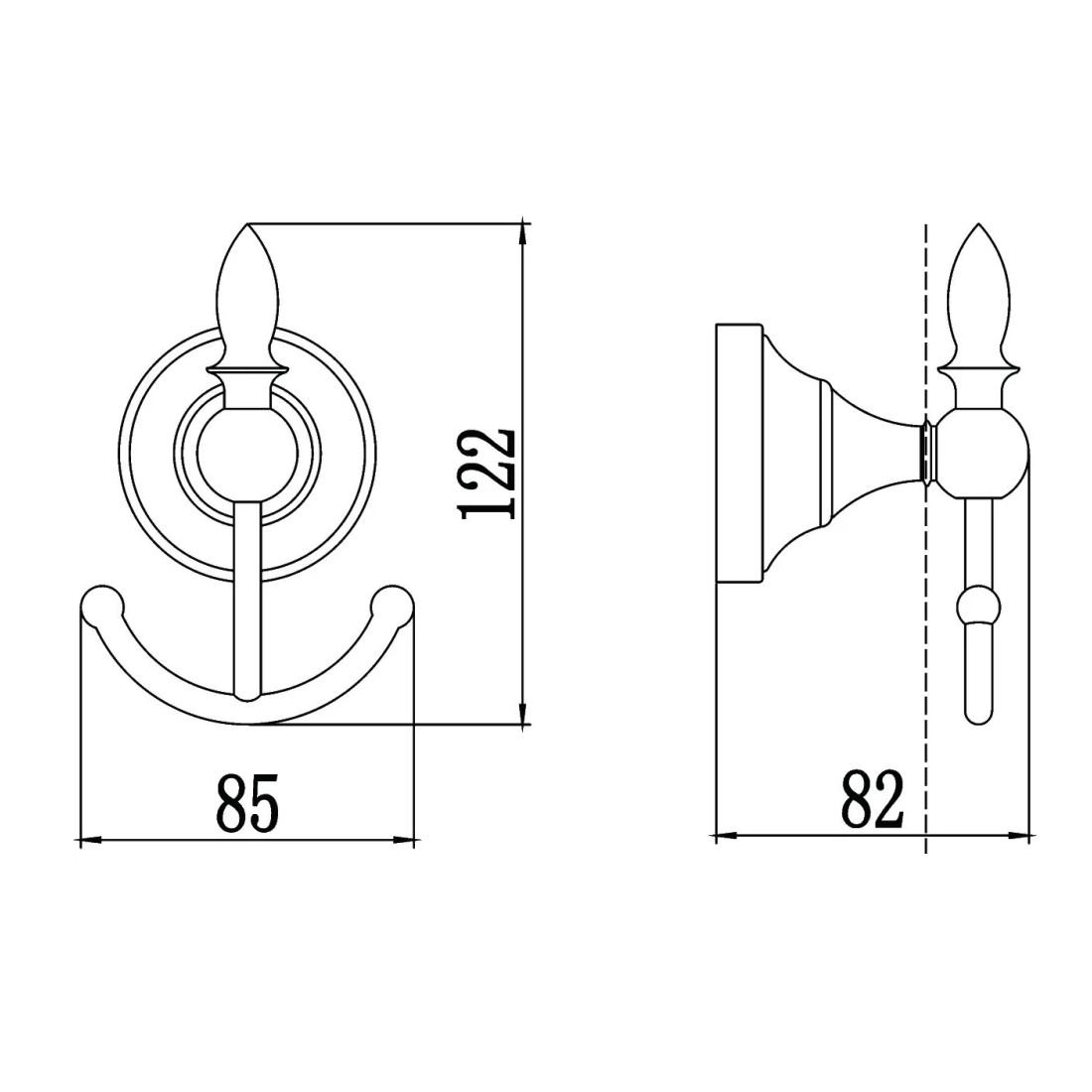 Крючок для ванной комнаты Savol S-06854A, хром