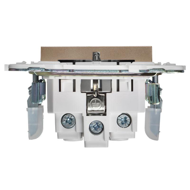 Розетка SKANDY 16А с заземл. защ. шторки SK-R04Sa песочн. IEK SK-R14-16-K98