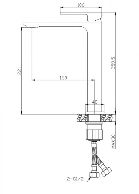 Смеситель для накладных BelBagno LUCE LUC-LMC-CRM