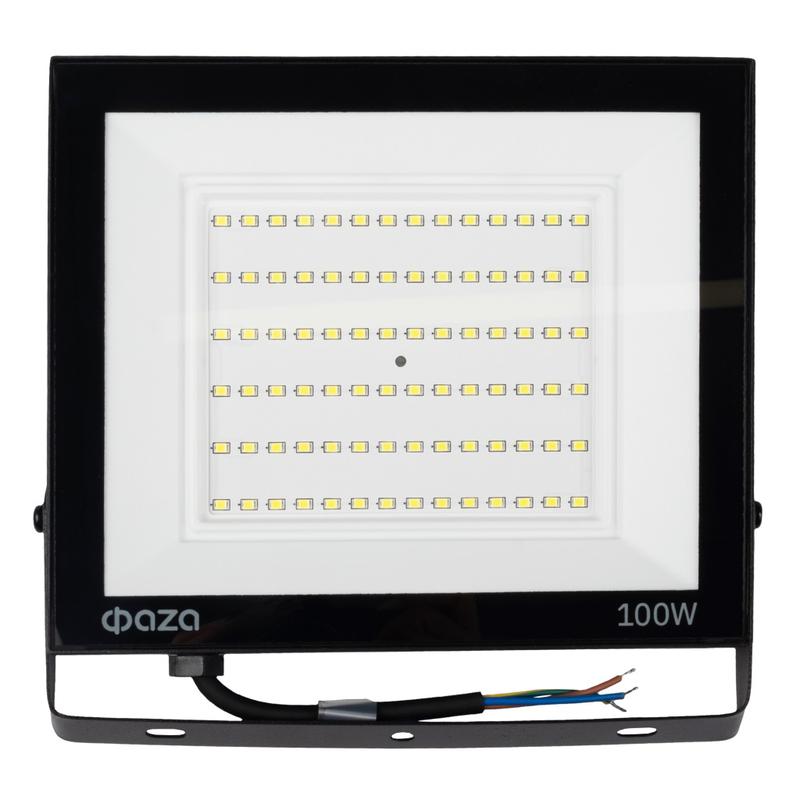 Прожектор светодиодный СДО-20 100Вт 6500К IP65 230В BL ДО прозр. закален. стекло ФАZА 5047341