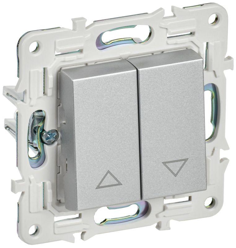 Выключатель жалюзи SKANDY 10А SK-V12S серебр. IEK SK-V15-0-10-K23