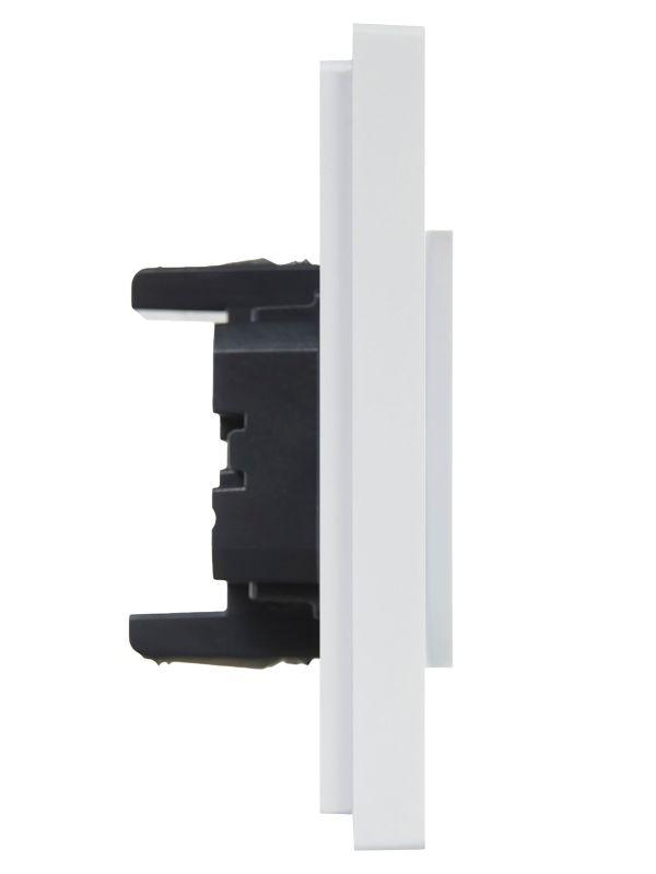 Розетка 2-м СП FORTE&PIANO FP225 10А без заземл. защ. шторки безвинт. крепл. бел. IEK FP-R23-10-1-K01