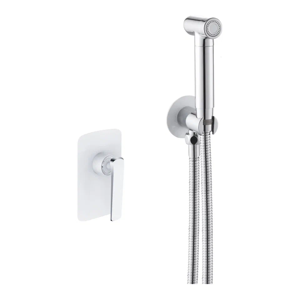 Гигиенический душ со смесителем Rose R1305F, белый/хром